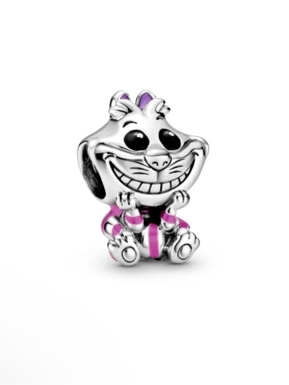 Pandora Silver Cheshire Cat Charm with Pink Accents